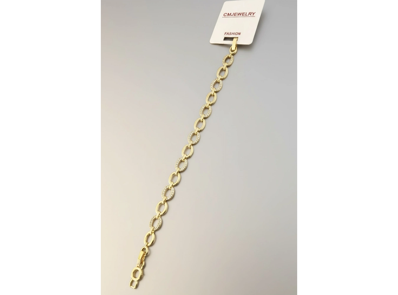 Altın Renk Taşlı 14K Altın Kaplama CM Bileklik