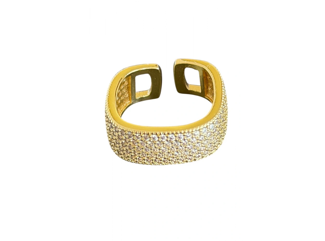 Altın Renk Taşlı Ayarlanabilir Yüzük