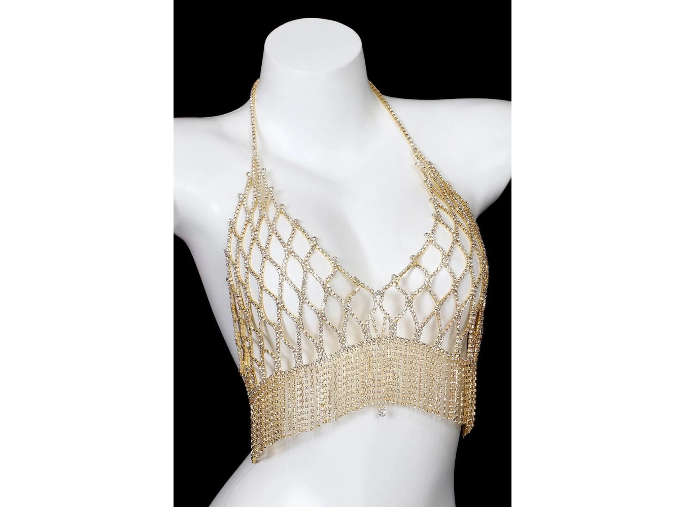 Altın Renk Taşlı Bikini Üstü /Bralet /Vücut Aksesuarı