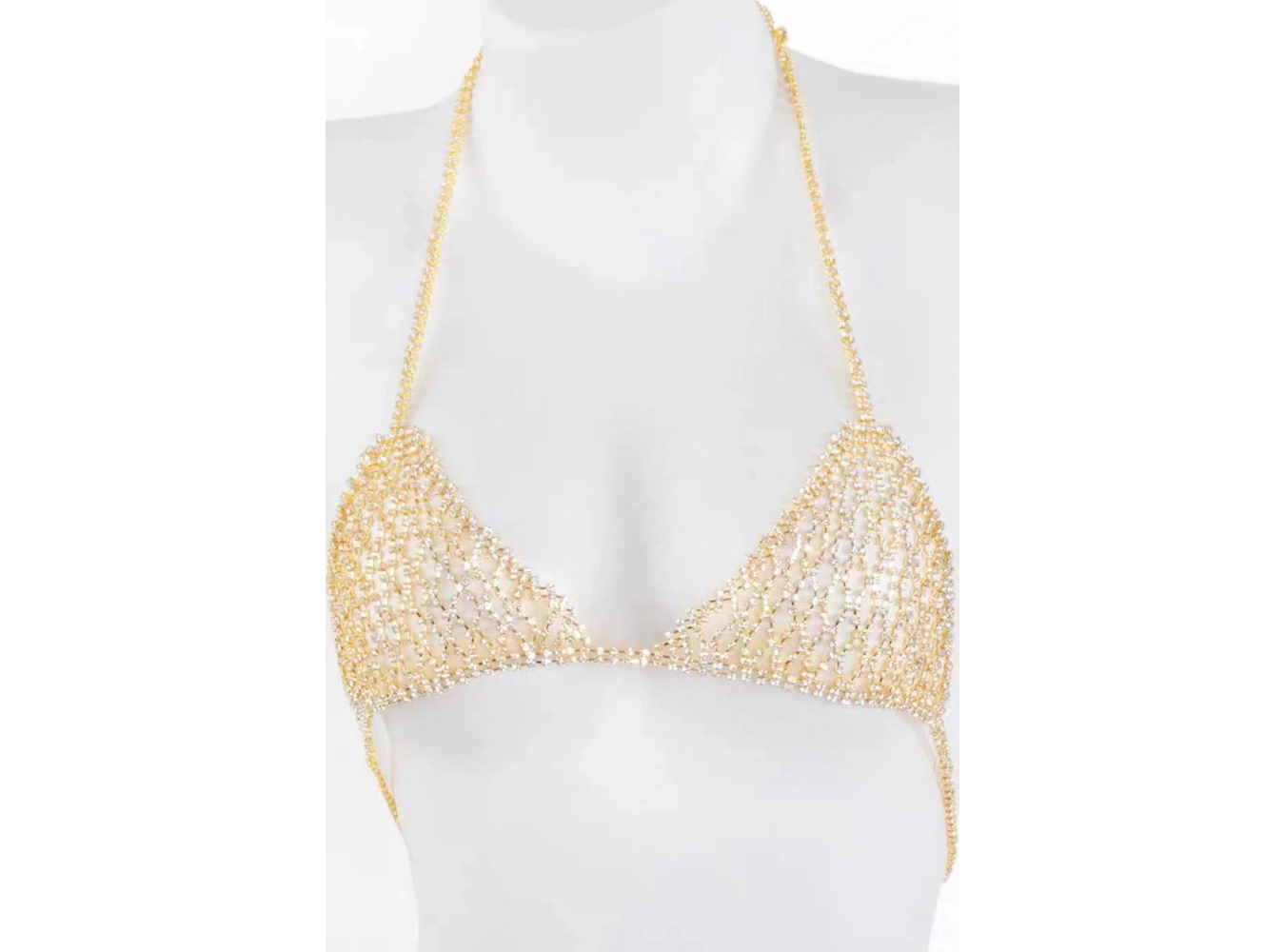 Altın Renk Taşlı Bikini Üstü /Bralet /Vücut Aksesuarı