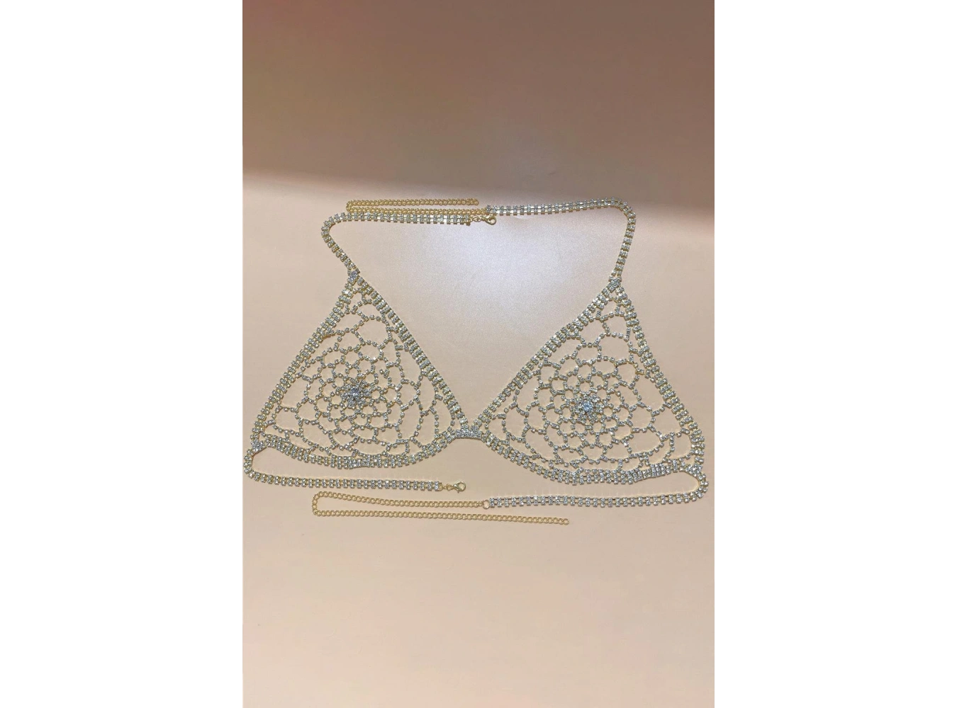 Altın Renk Taşlı Bikini Üstü /Bralet /Vücut Aksesuarı