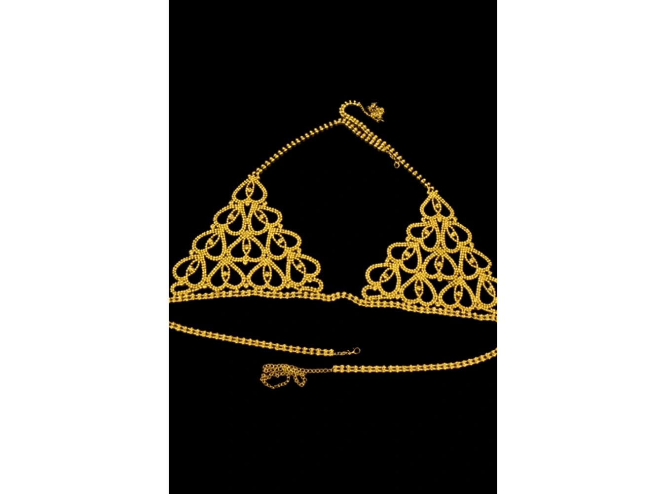 Altın Renk Taşlı Bikini Üstü /Bralet /Vücut Aksesuarı