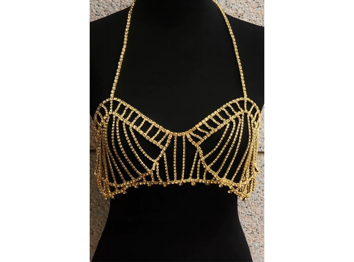 Altın Renk Taşlı Bralet Vücut Aksesuarı