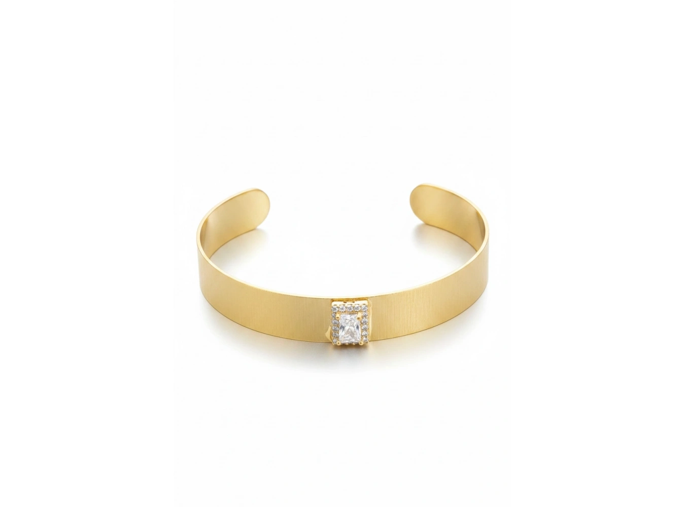 Altın Renk Taşlı Kelepçe Bileklik