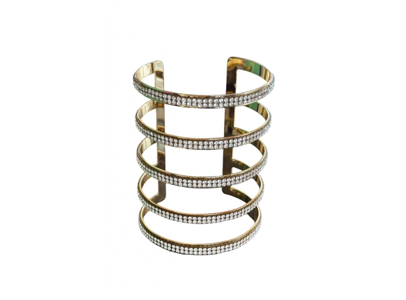 Altın Renk Taşlı Kelepçe Bileklik