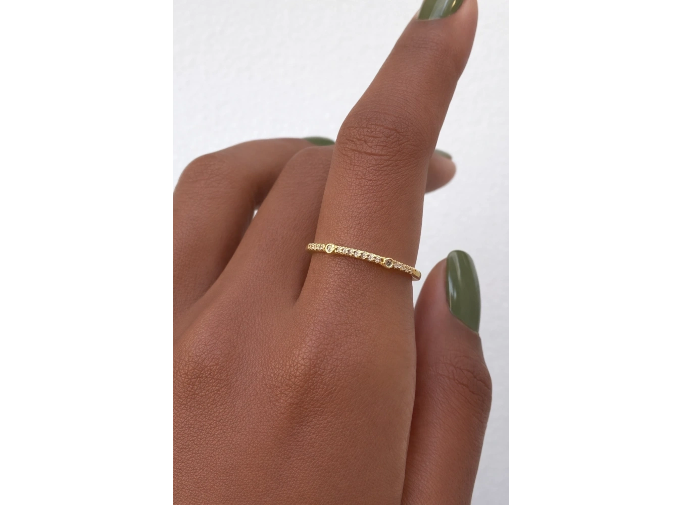 Altın Renk Taşlı Su Yolu Ayarlanabilir Yüzük