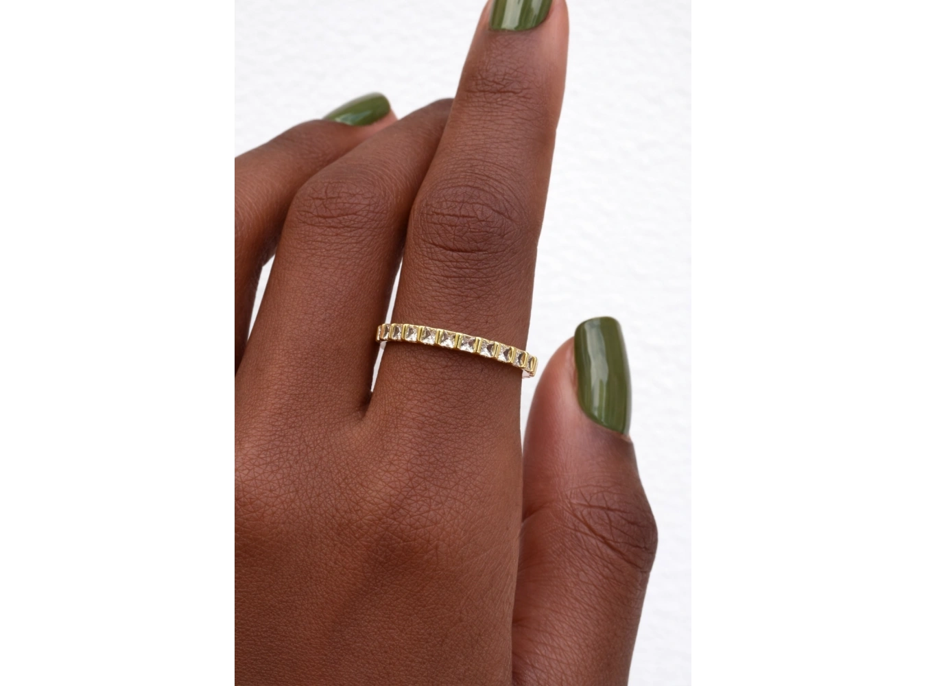 Altın Renk Taşlı Su Yolu Ayarlanabilir Yüzük