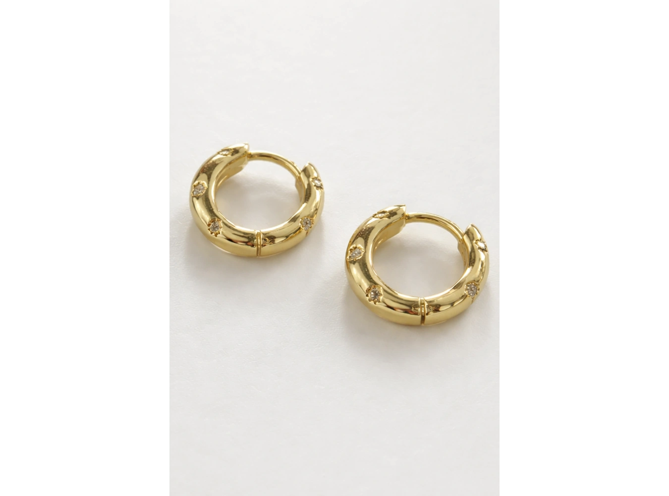 Altın Renk Taşlı Tx Halka Küpe (Çift)