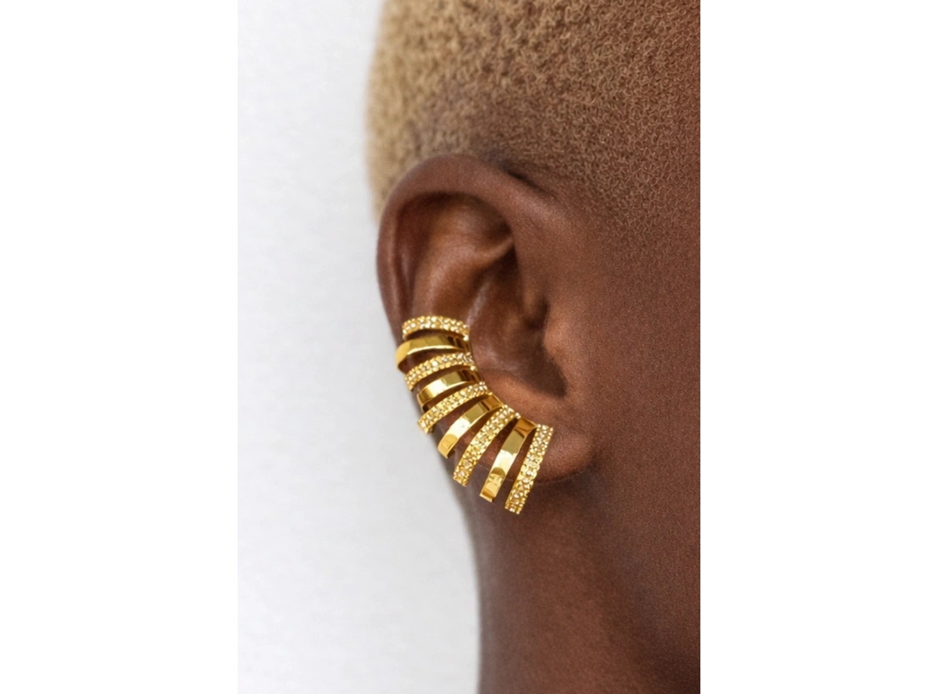 Altın Renk Taşlı Tx Kulak Aksesuarı (Tek)