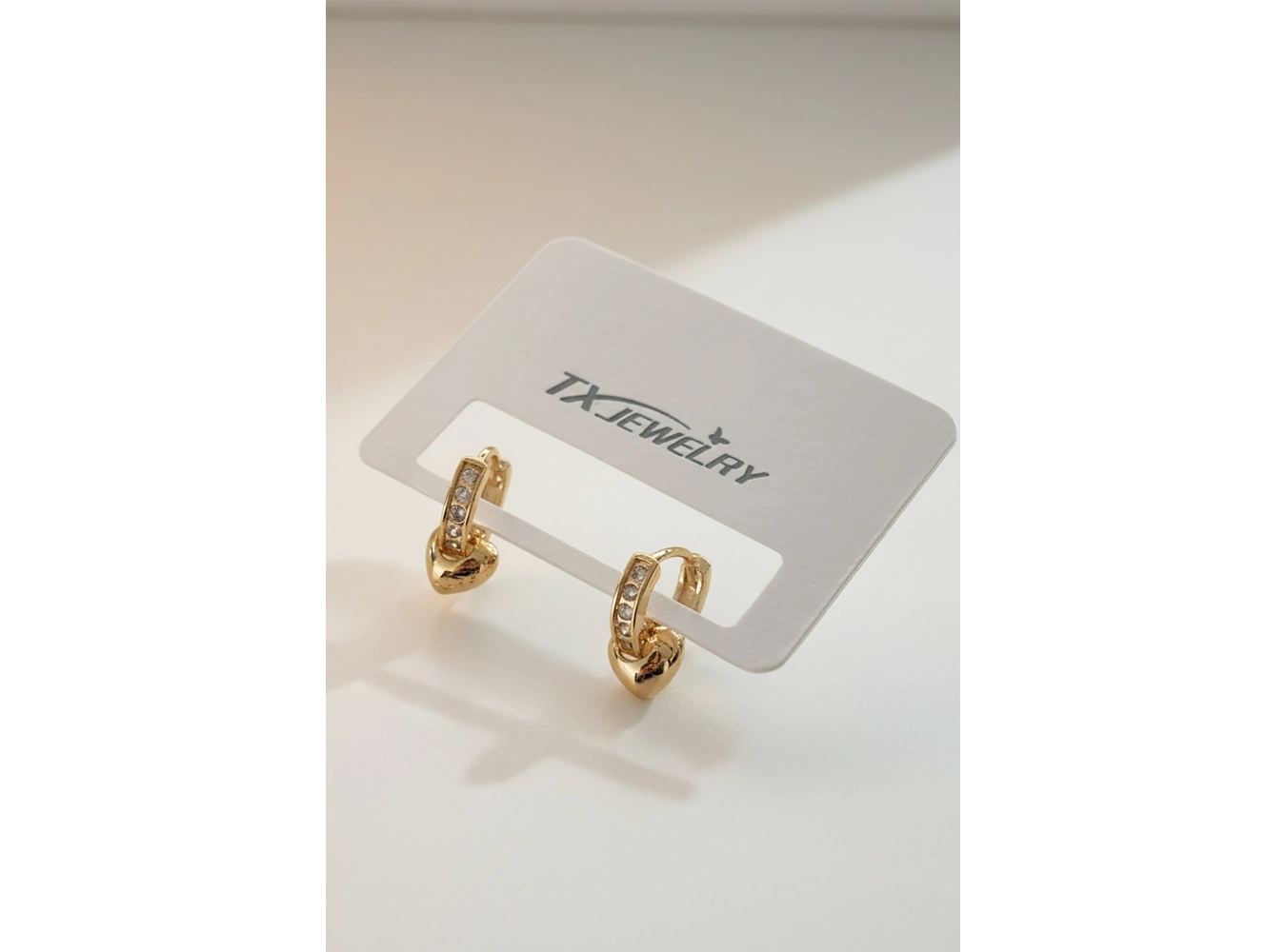 Altın Renk Taşlı Tx Küpe (Çift)