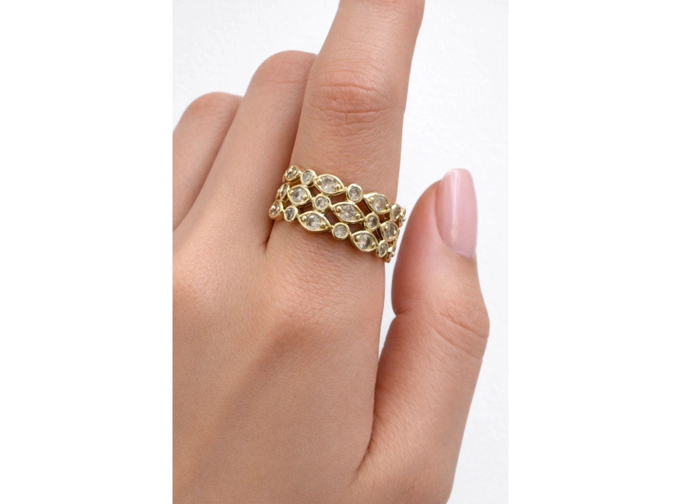 Altın Renk Taşlı Yüzük