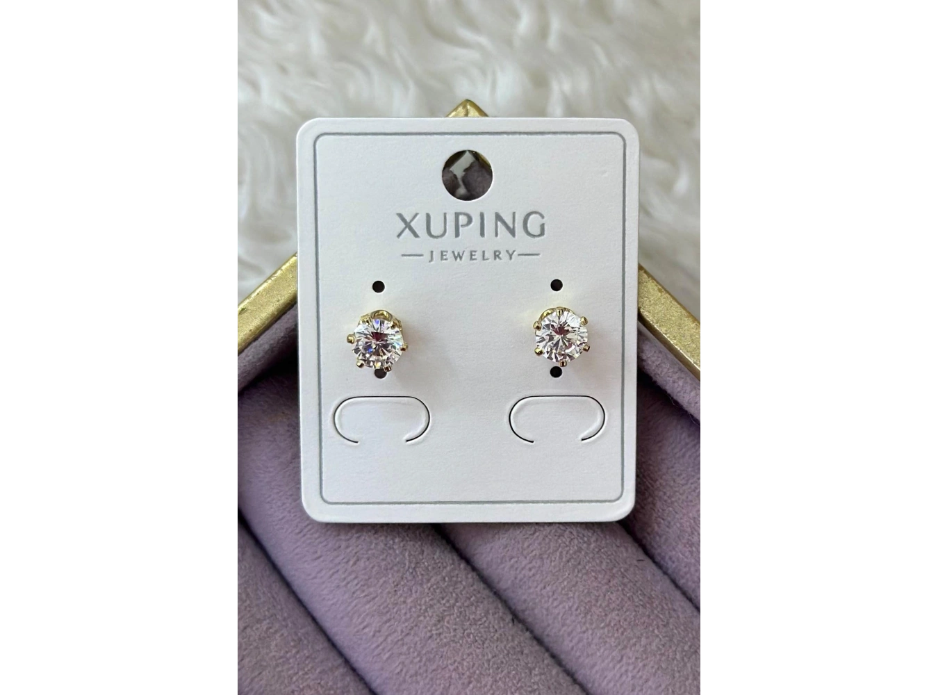 Altın Renk Tek Taş Xuping Küpe (Çift)