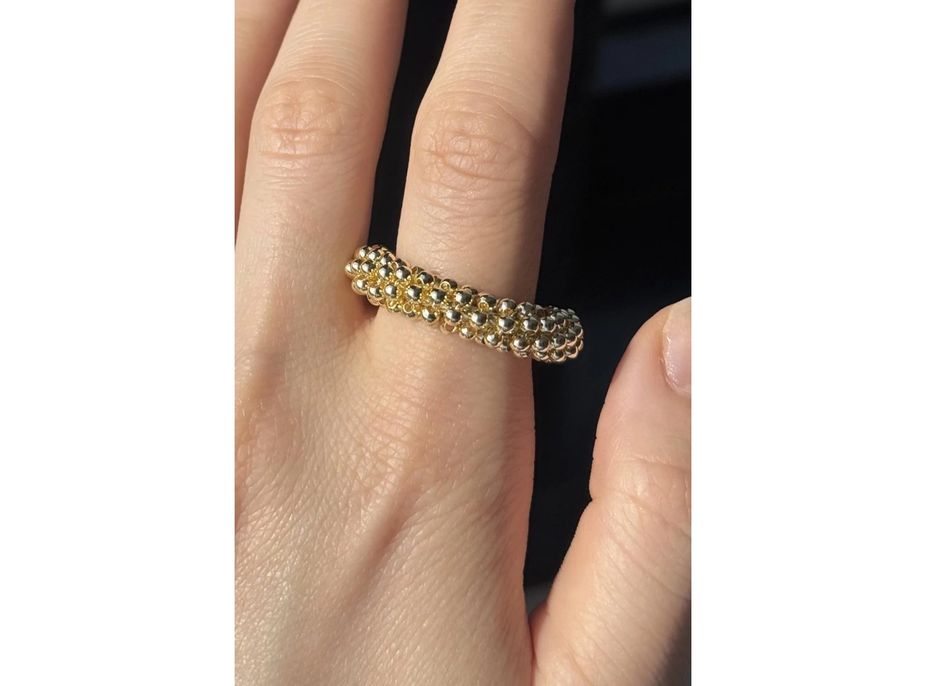 Altın Renk Top Detaylı Ayarlanabilir Yüzük