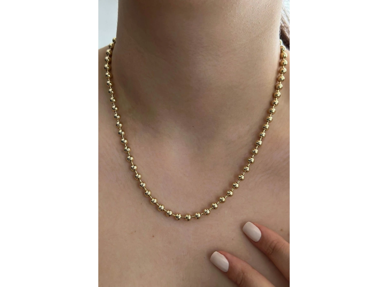 Altın Renk Top Detaylı Çelik VİP Xuping Kolye