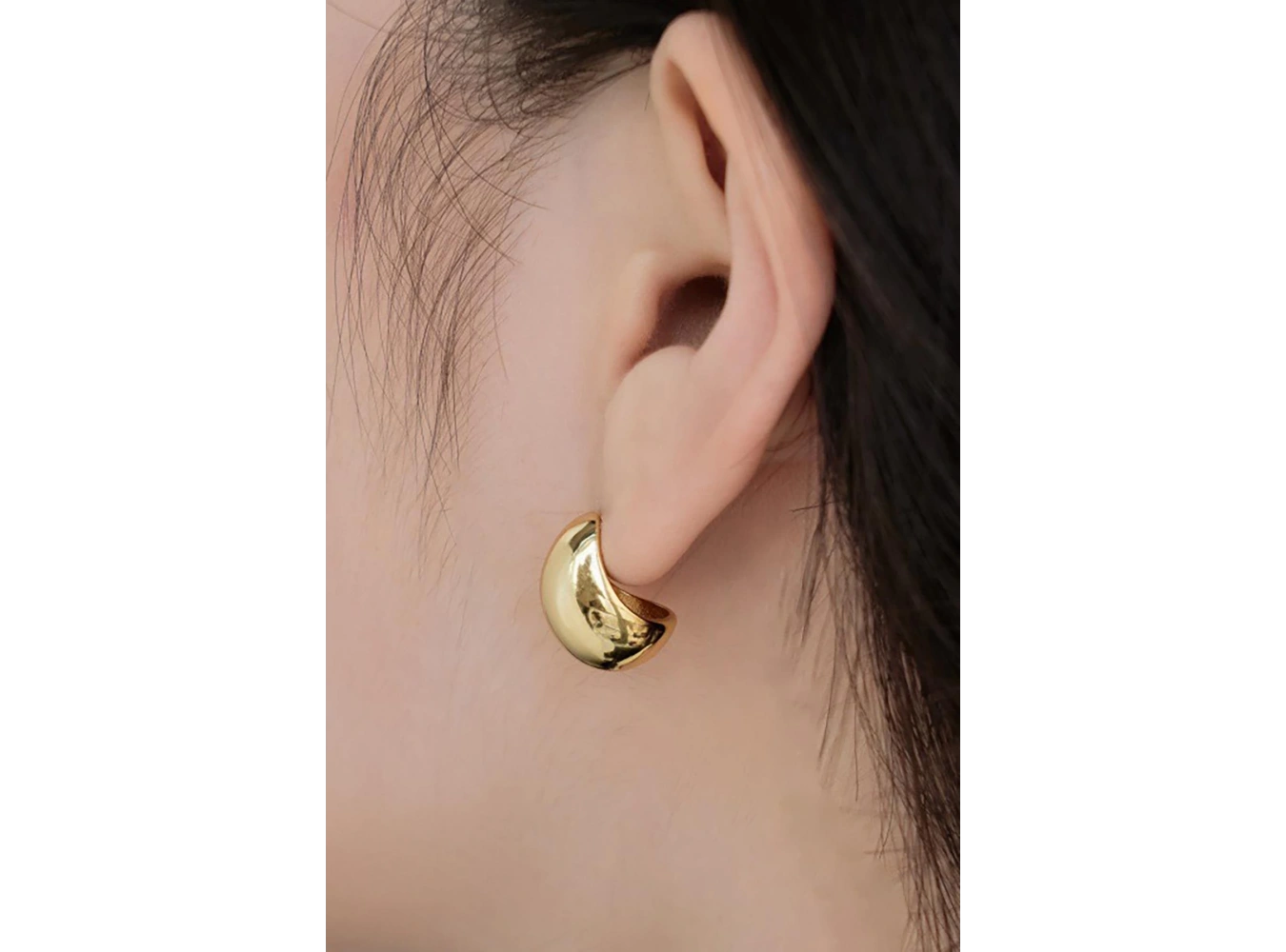 Altın Renk Top Metal Küpe (Çift)