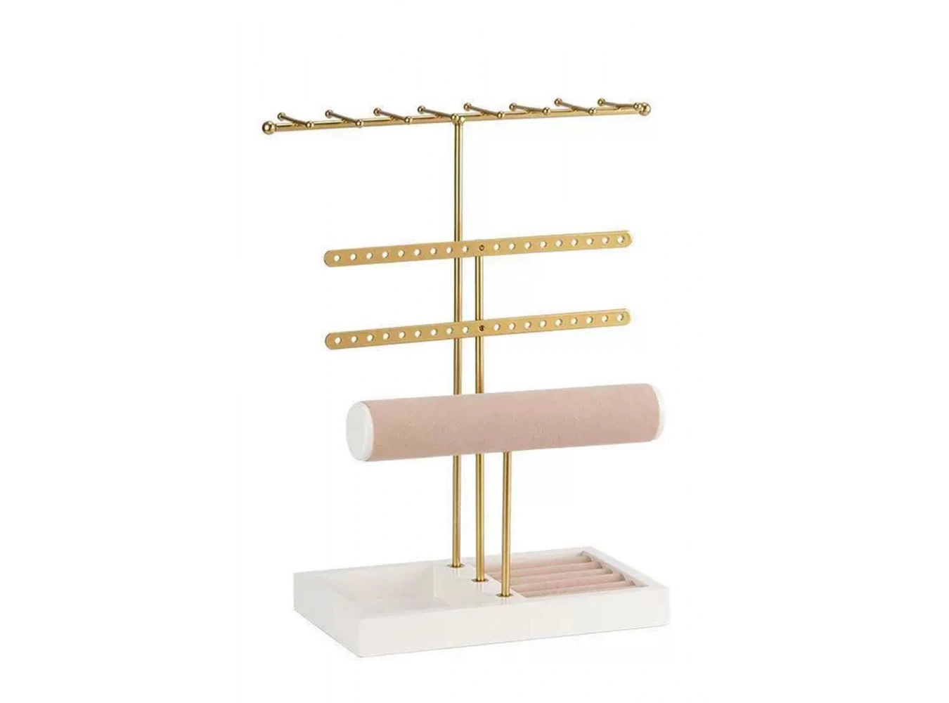 Altın Renk Üç Katlı Saat/Bileklik Takı Standı