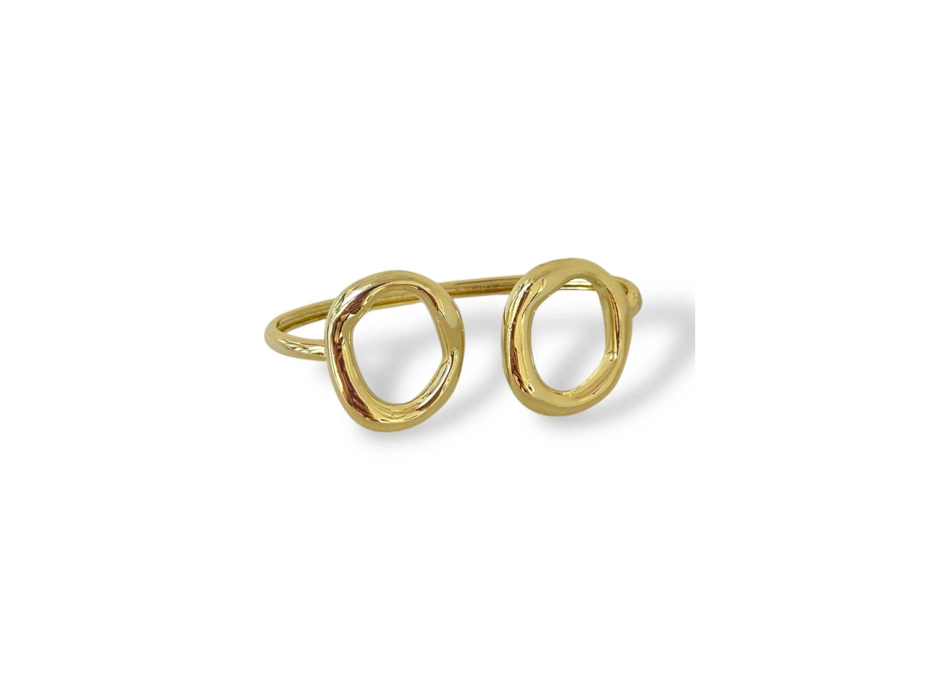 Altın Renk Üç Parmak Ayarlanabilir Tasarım Yüzük