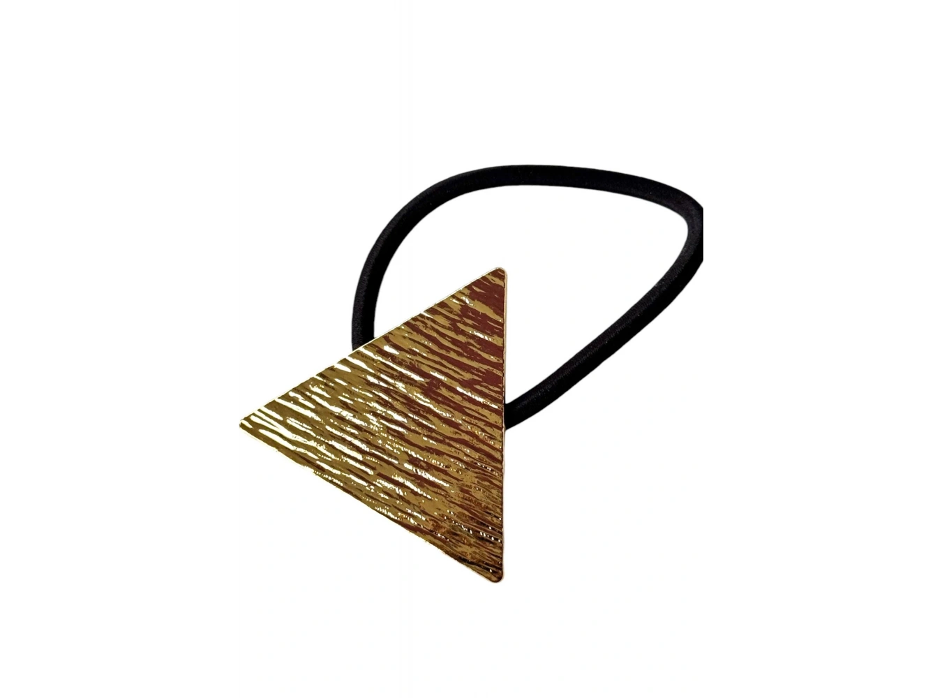 Altın Renk Üçgen Metal Detaylı Lastik Toka