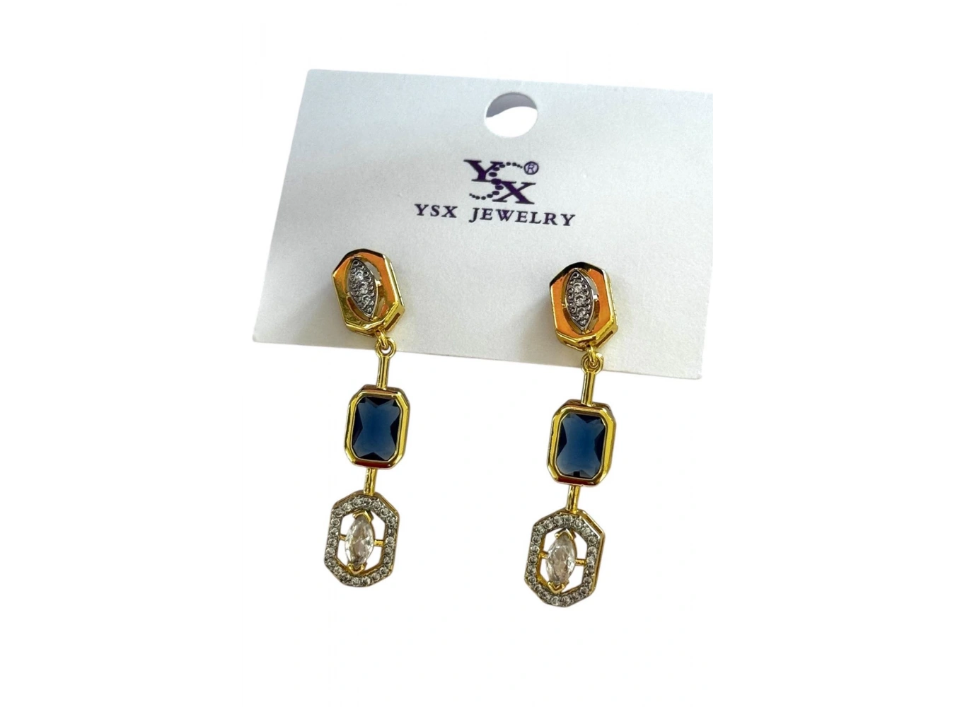 Altın Renk Vip Taş Detaylı YSX Küpe (Çift)