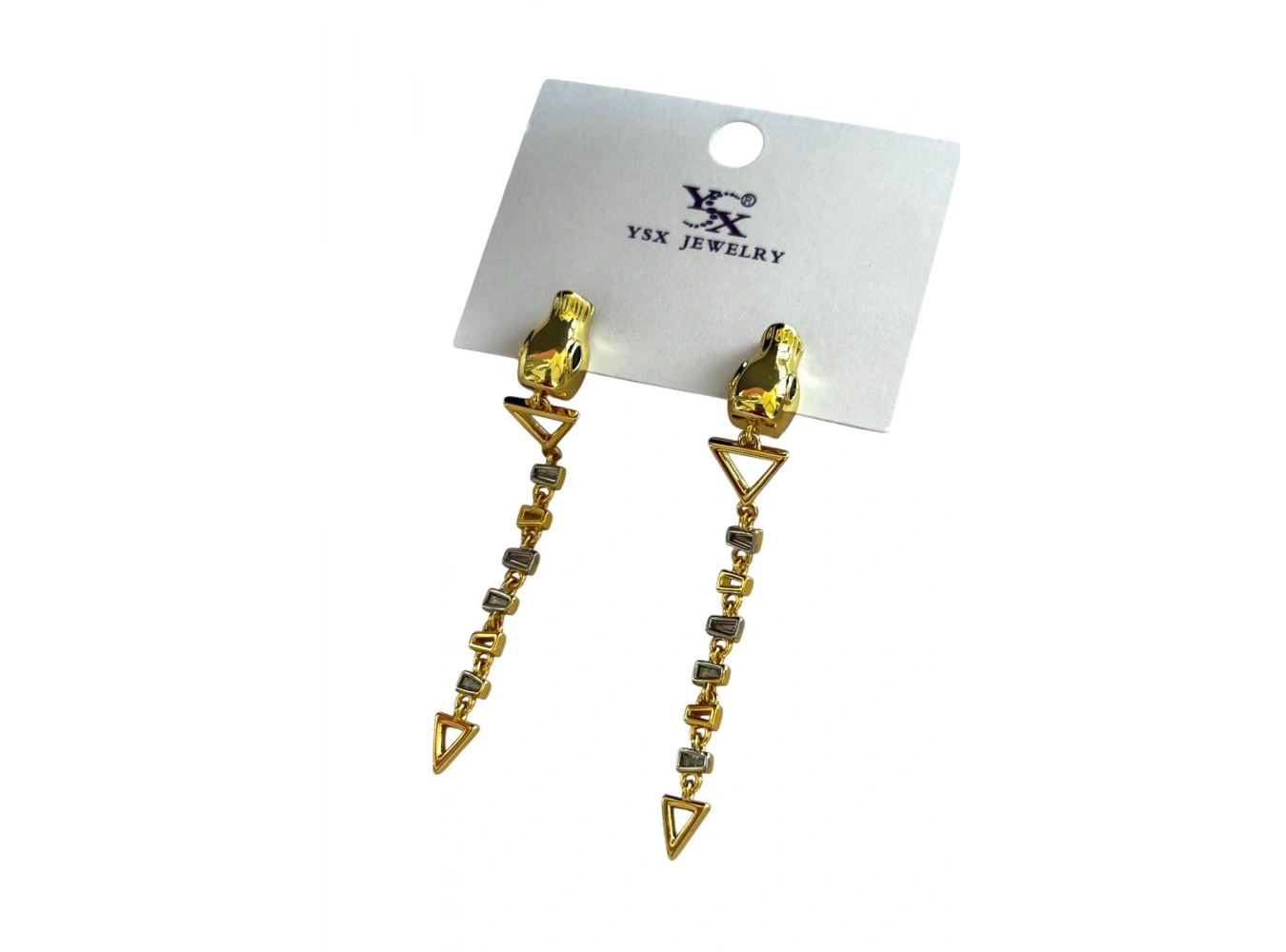 Altın Renk Vip Taş Detaylı YSX Küpe (Çift)