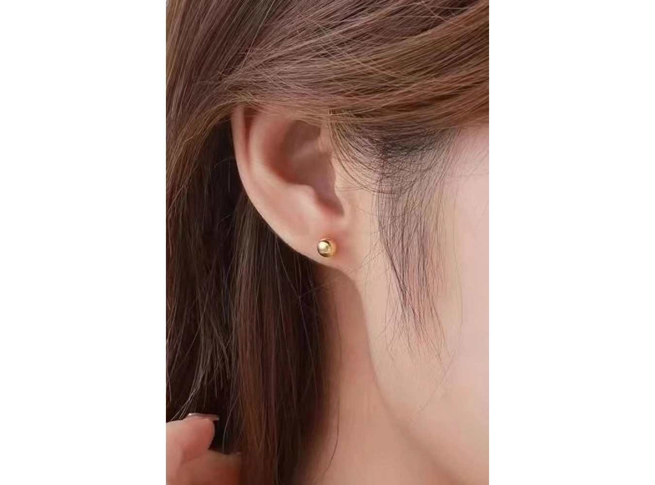 Altın Renk Xuping Top Küpe (Çift)