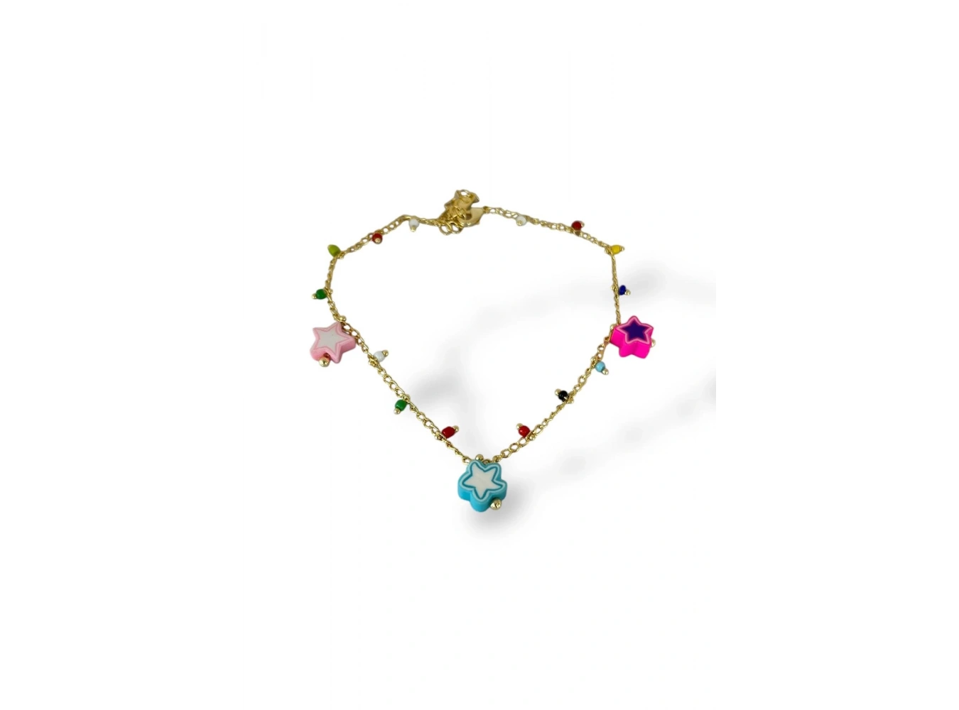 Altın Renk Yıldız Figürlü Boncuk Detaylı YSX Halhal