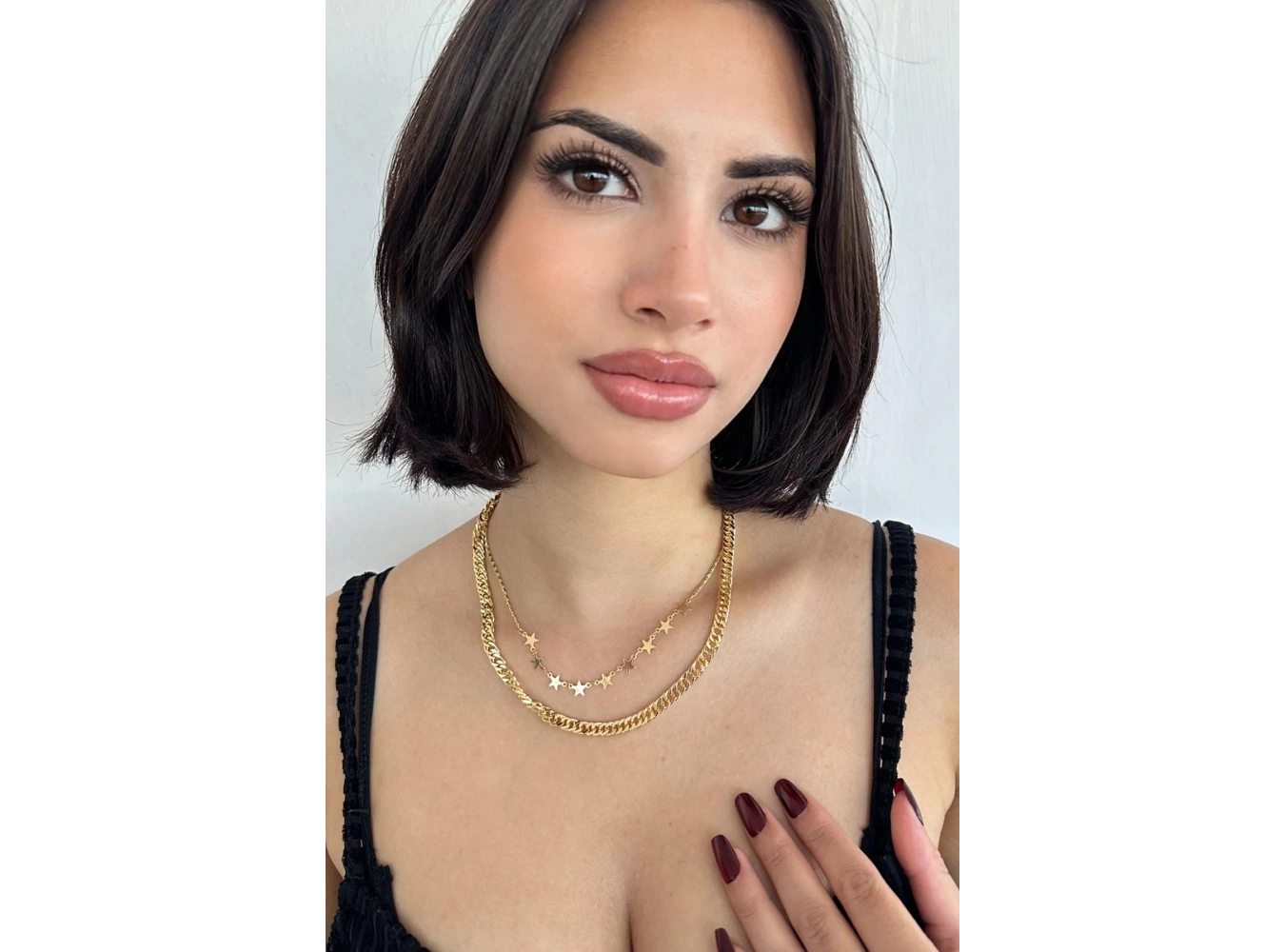 Altın Renk Yıldız Figürlü İkili Kolye