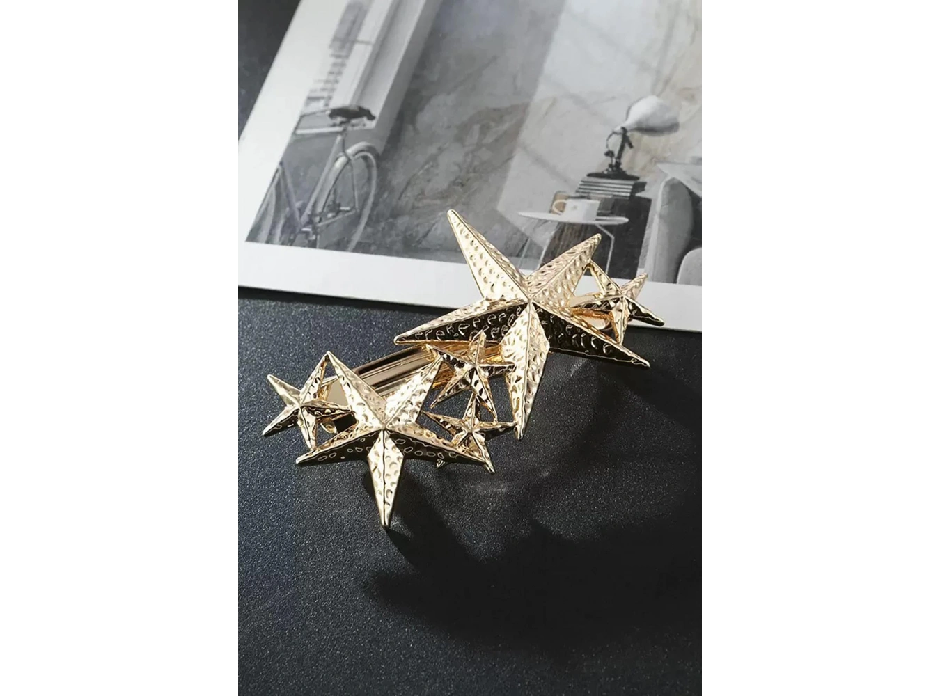 Altın Renk Yıldız Figürlü Metal Otomat Toka