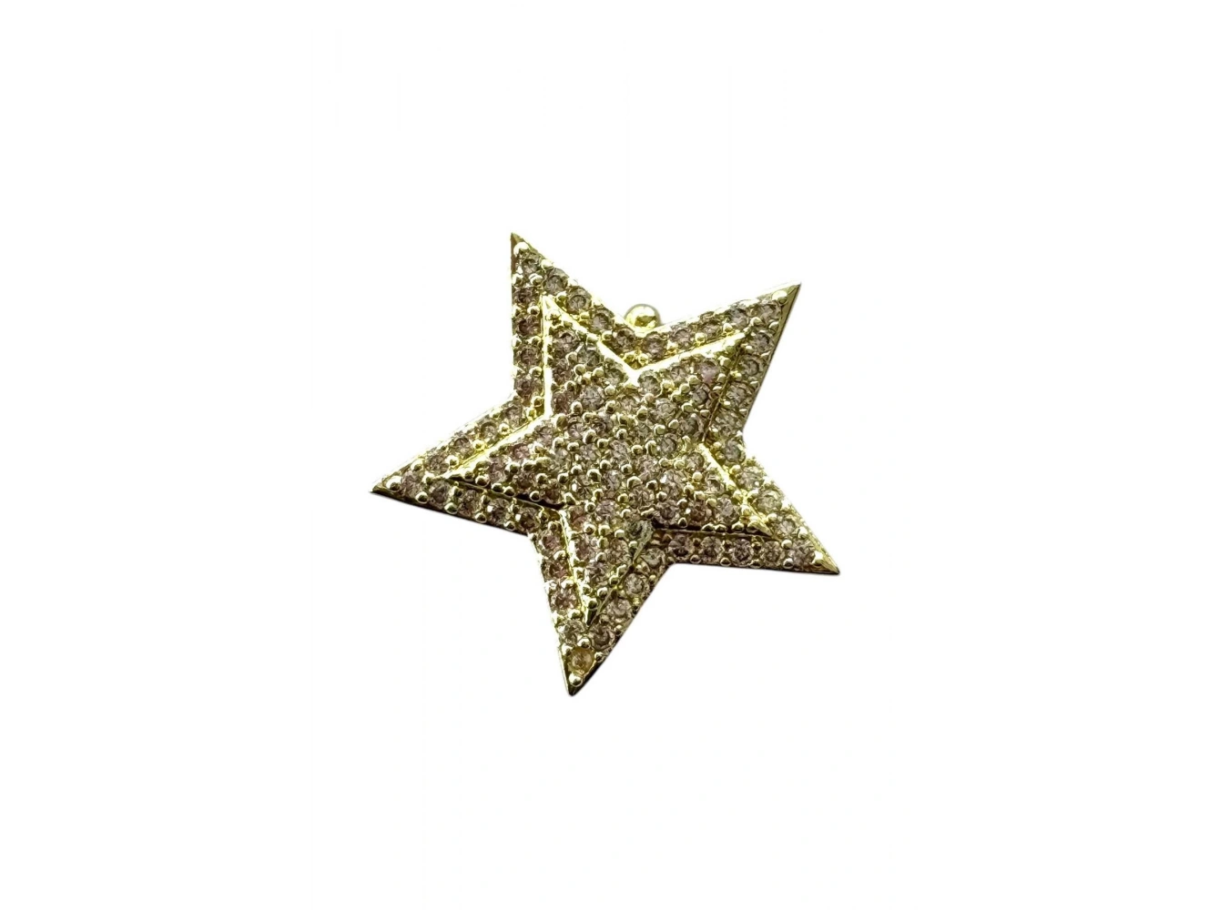 Altın Renk Yıldız Figürlü Taş Detaylı Ajda Charm / Kolye/ Bileklik Ucu