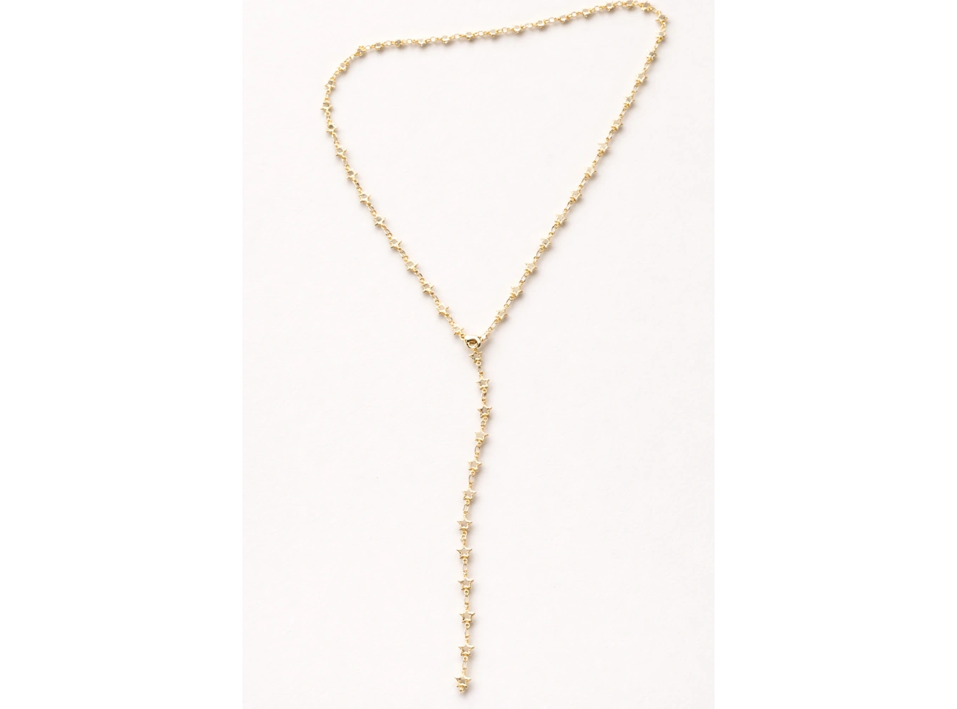 Altın Renk Yıldız Figürlü Taş Detaylı Y Kolye