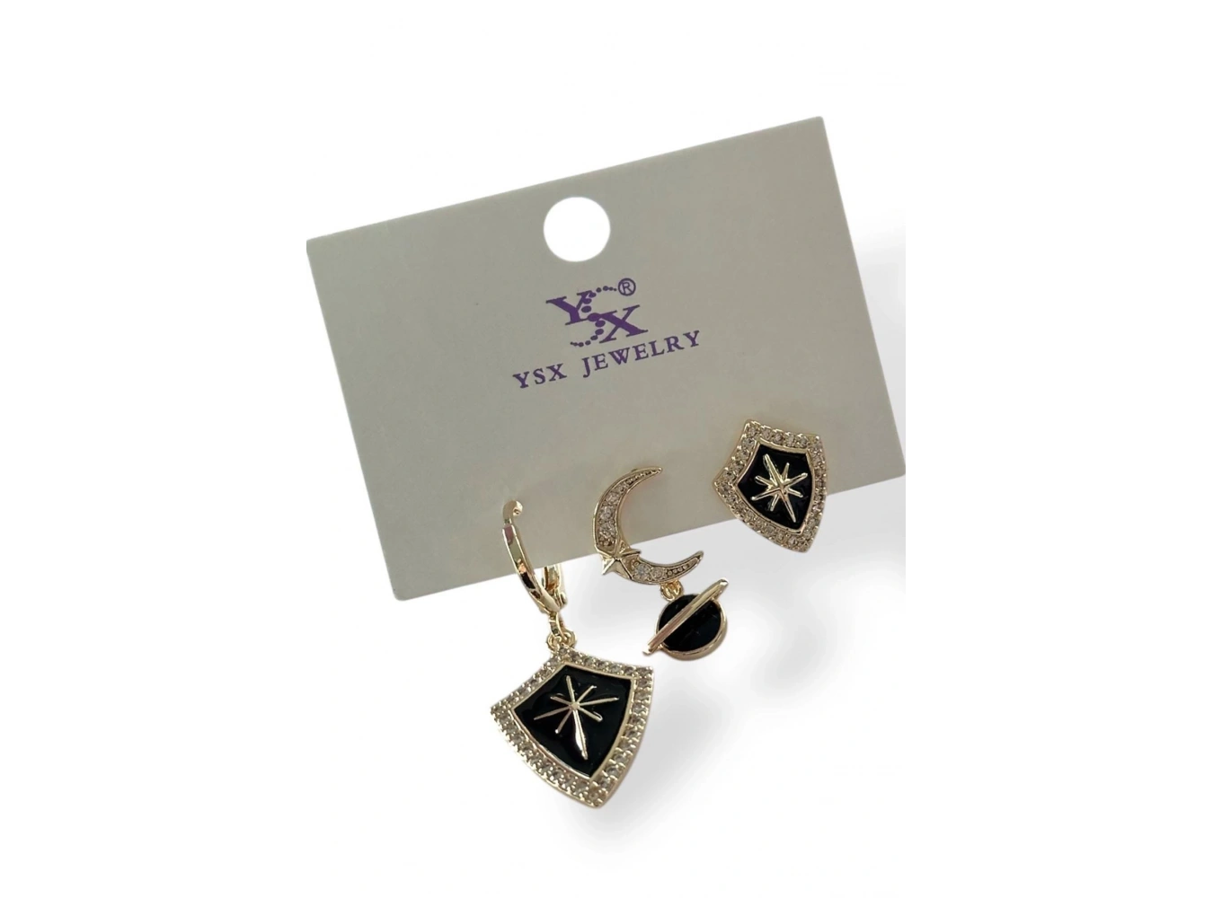 Altın Renk Yıldız Figürlü VİP 3lü YSX Küpe Set