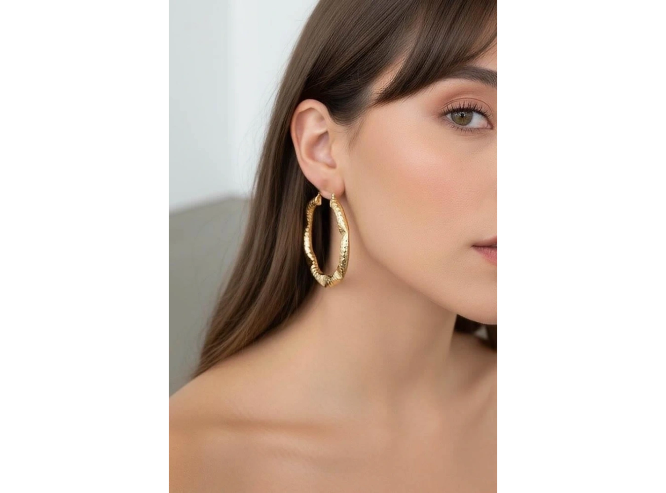 Altın Renk YSX Halka Küpe (Çift)