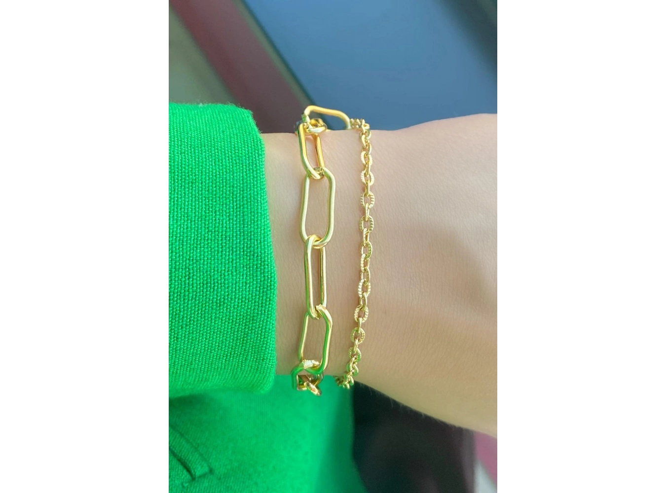 Altın Renk Zincir Çelik bileklik