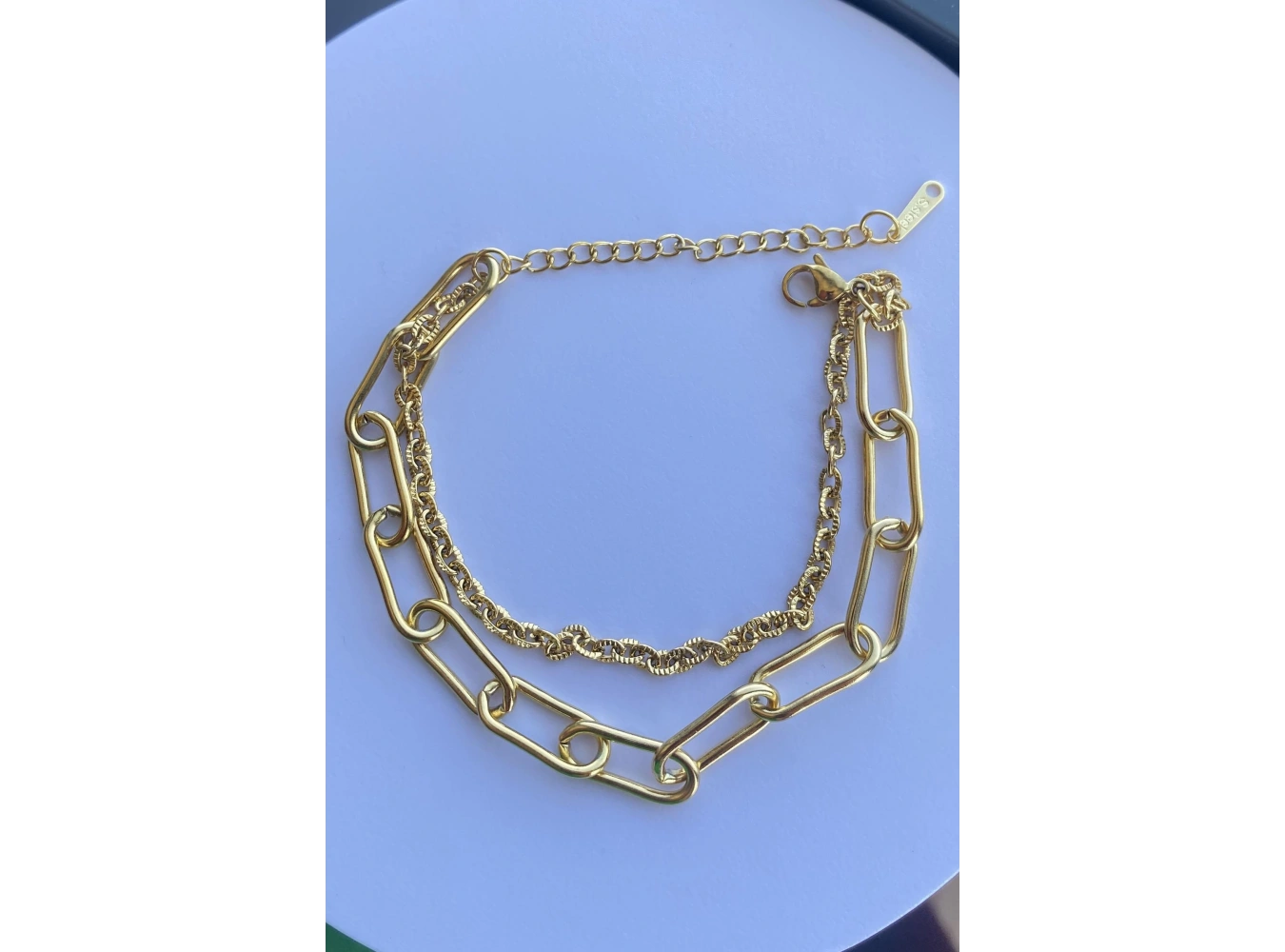 Altın Renk Zincir Çelik bileklik