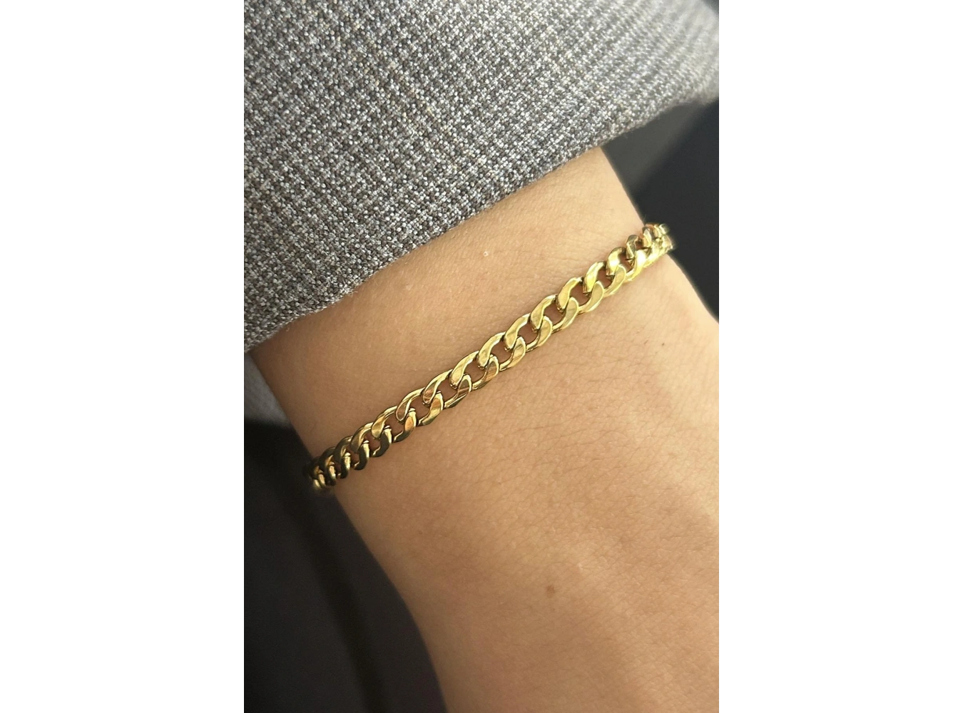 Altın Renk Zincir Çelik Bileklik (Unisex)