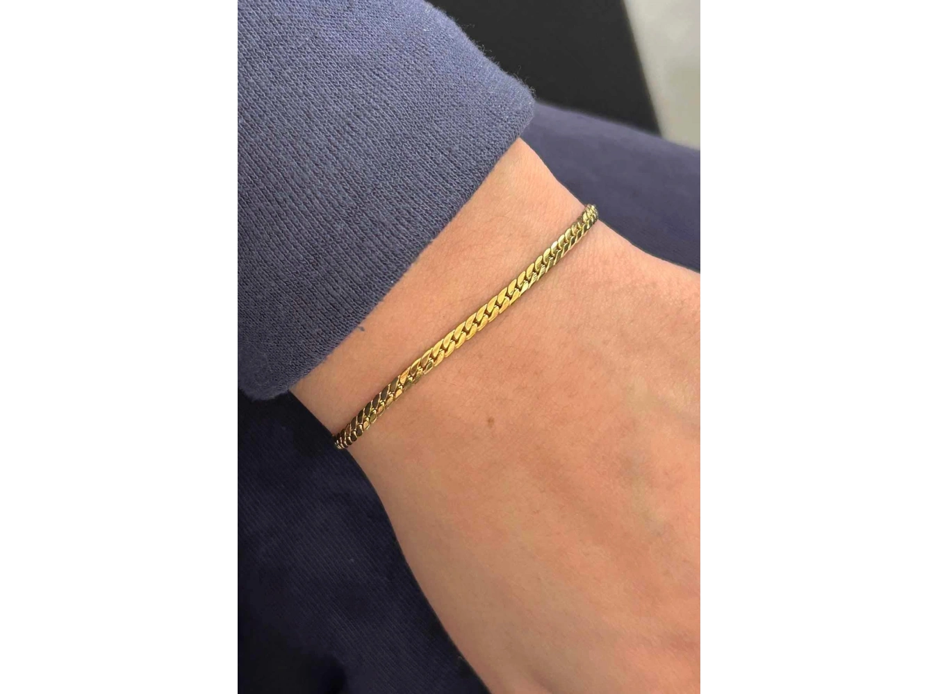 Altın Renk Zincir Çelik Bileklik (Unisex)