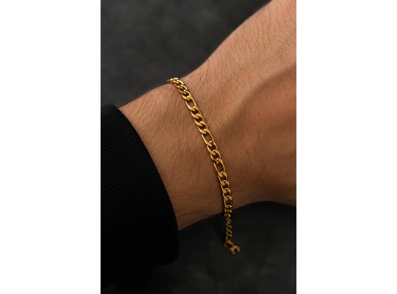 Altın Renk Zincir Çelik Bileklik (Unisex)