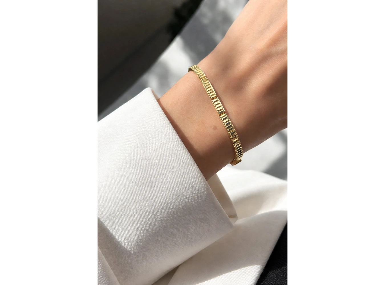 Altın Renk Zincir Detaylı 14K Altın Kaplama CM Bileklik