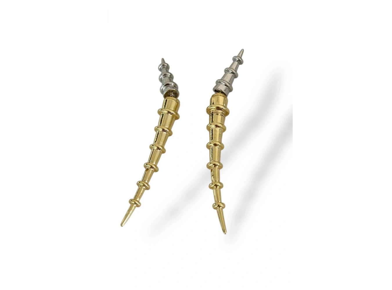 Altın Ve Gümüş Renk 14K Altın Kaplama TX Küpe (Çift)