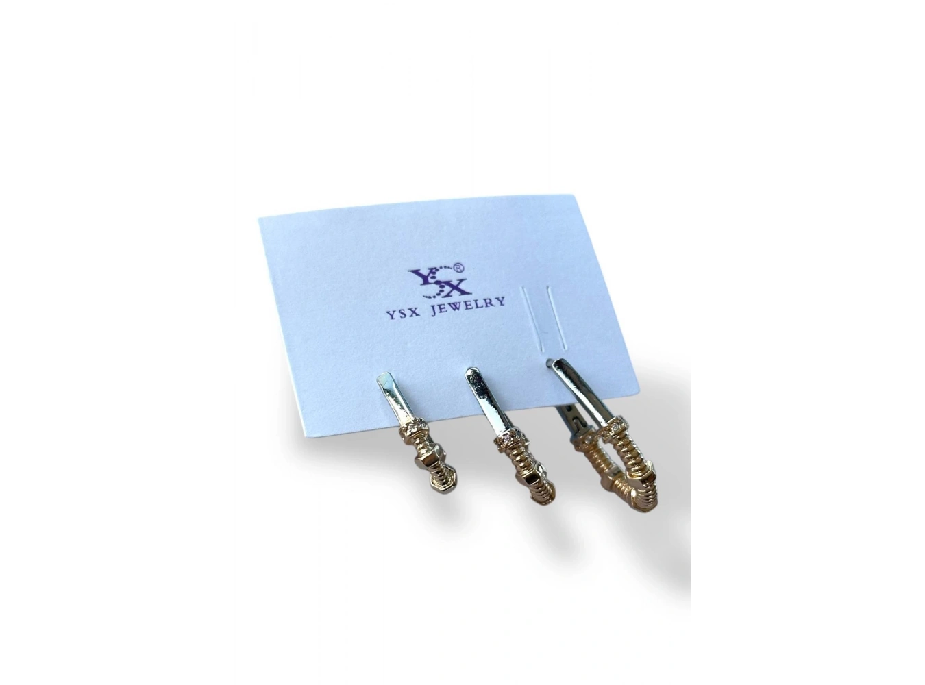 Altın Ve Gümüş Renk 3lü YSX Küpe Set