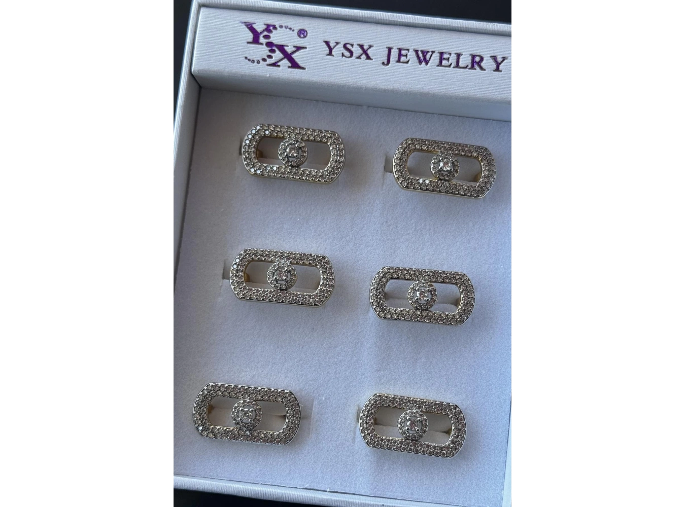 Altın Ve Gümüş Renk Taş Detaylı  Ayarlanabilir YSX Yüzük