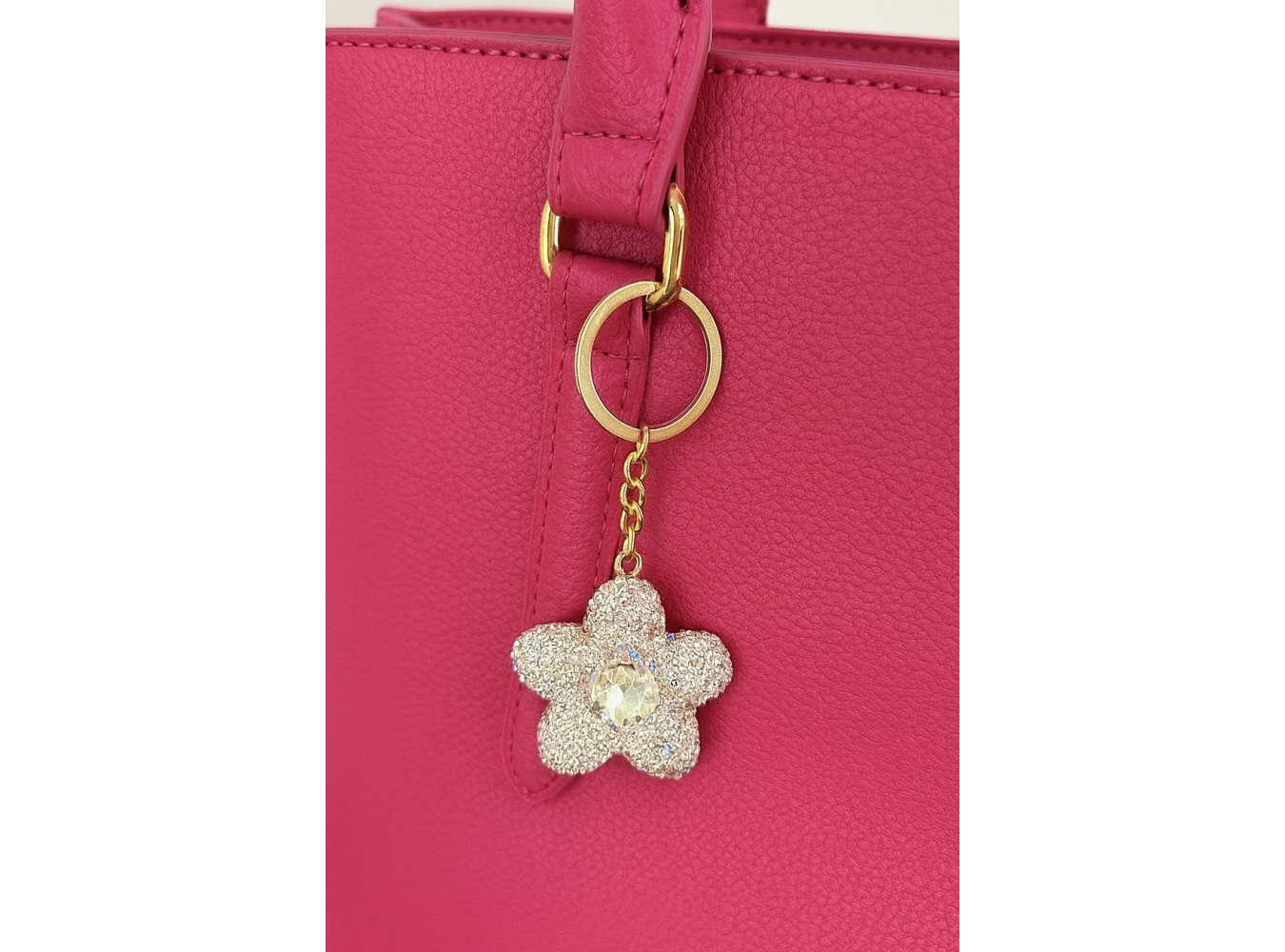 Altın Ve Gümüş Renk Taş Detaylı Çanta Charm/ Anahtarlık