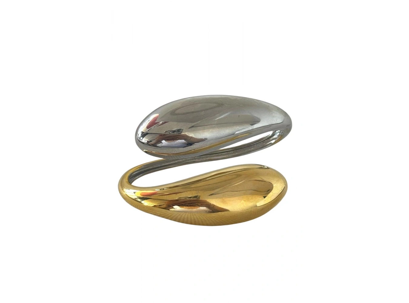 Altın Ve Gümüş Renk Üç Parmak Tasarım Yüzük