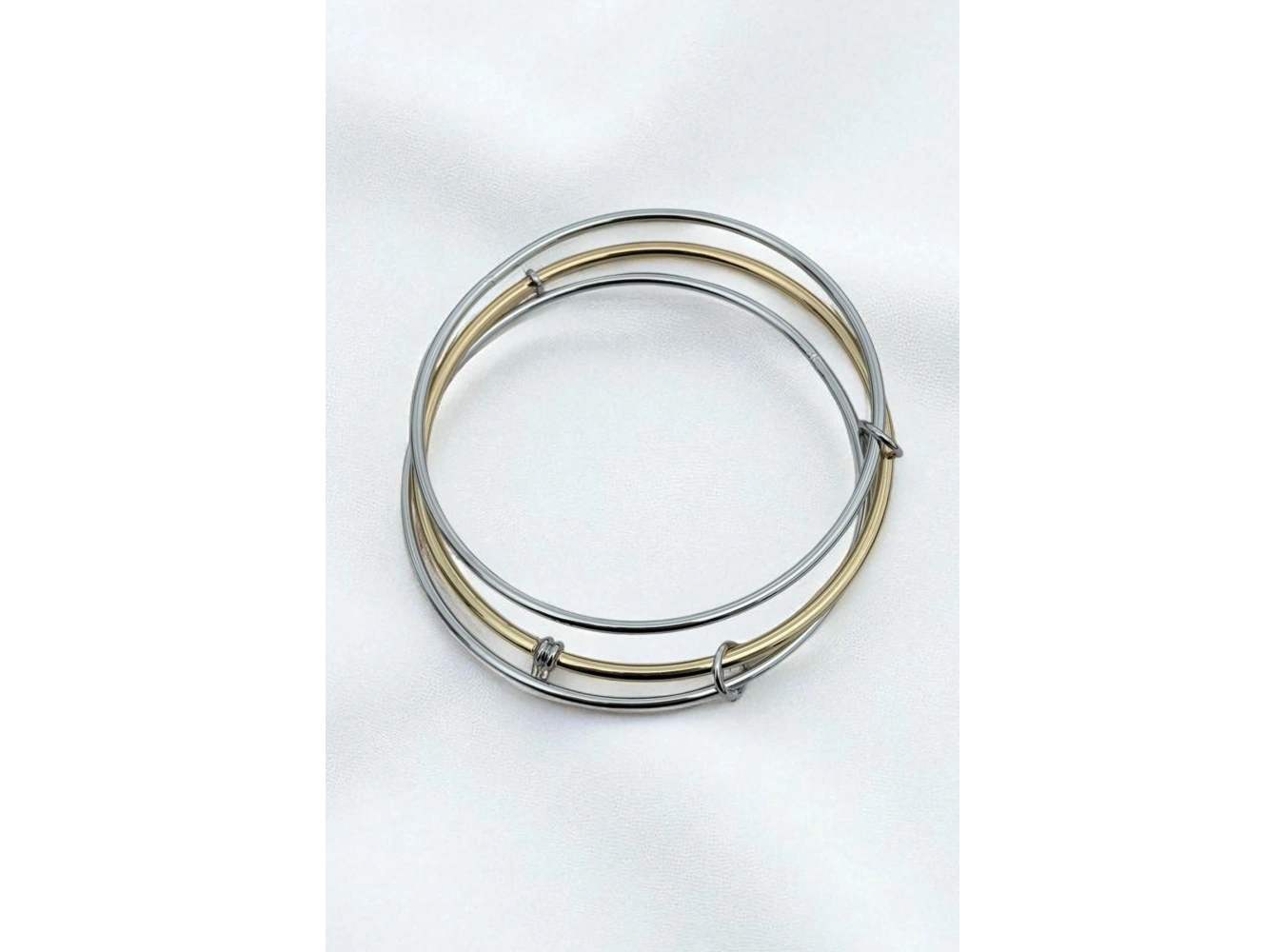 Altın Ve Gümüş Renk Üçlü Bilezik