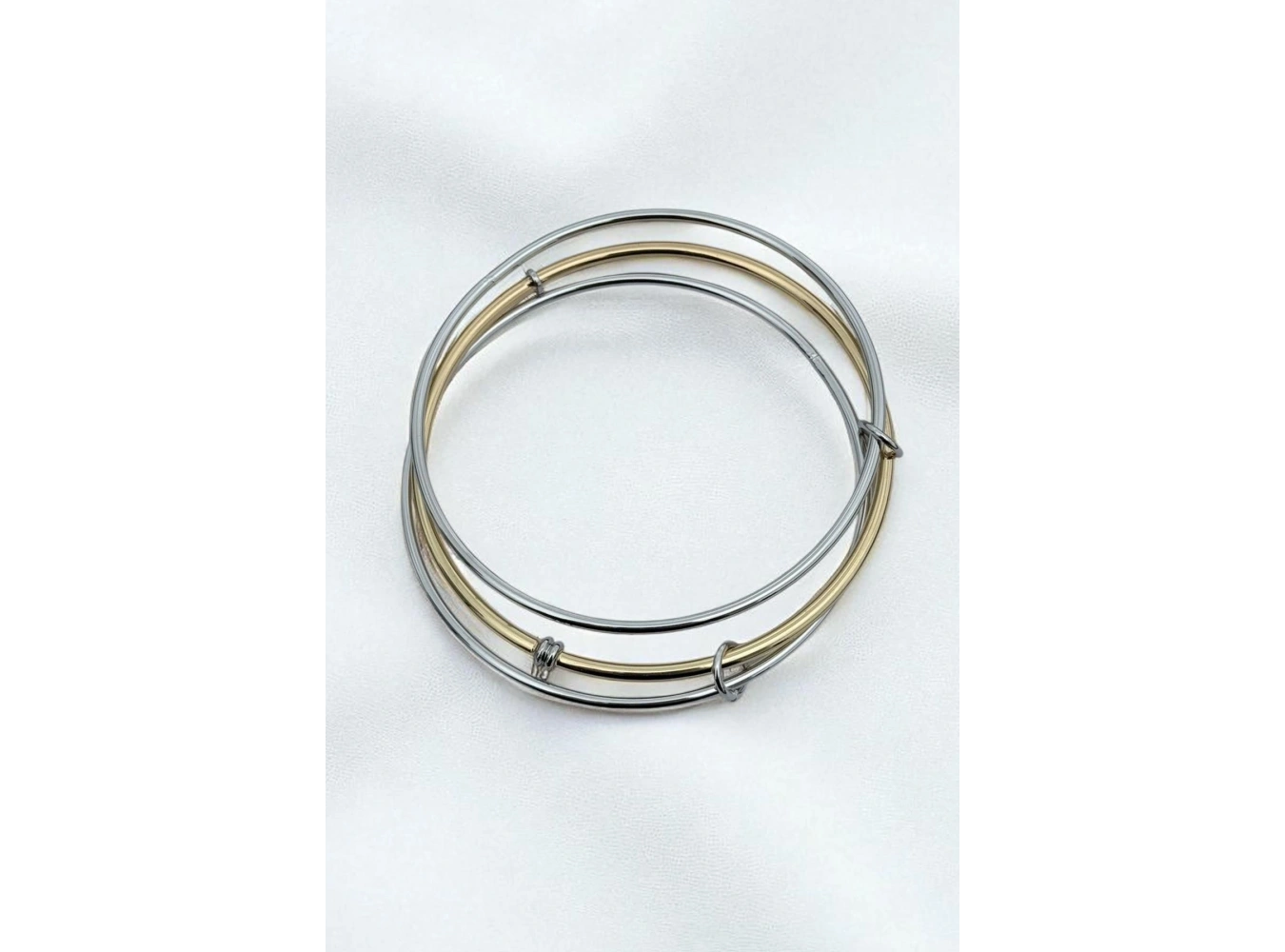 Altın Ve Gümüş Renk Üçlü Bilezik