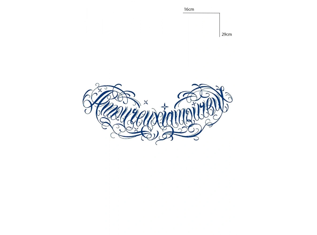 Amoureux Yazılı 12 Saat Sonra Kararan Geçici Dövme Tattoo