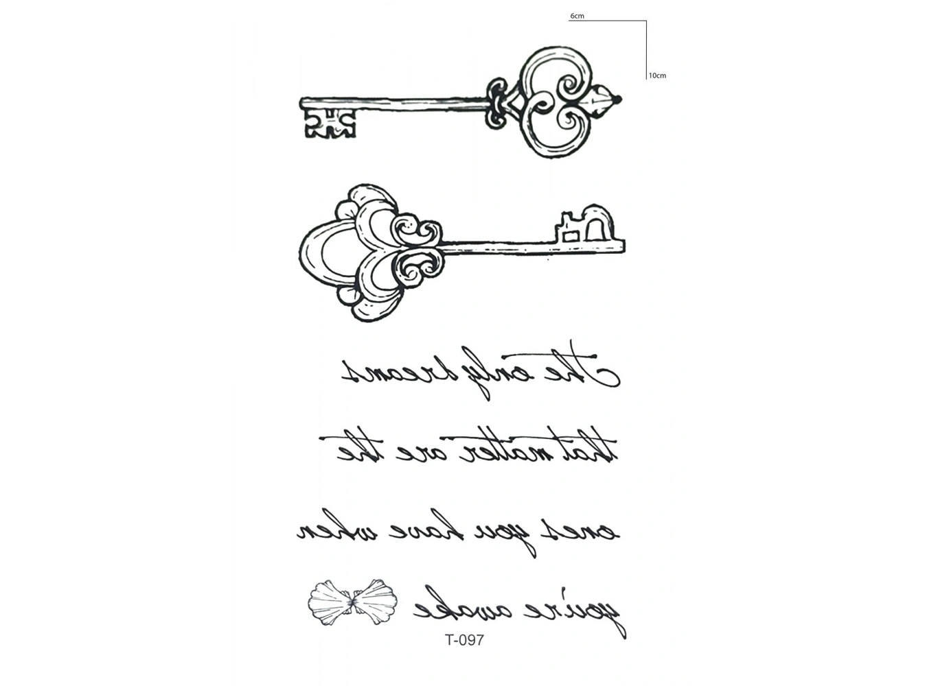 Anahtar Yazılı Mini Geçici Dövme Tattoo