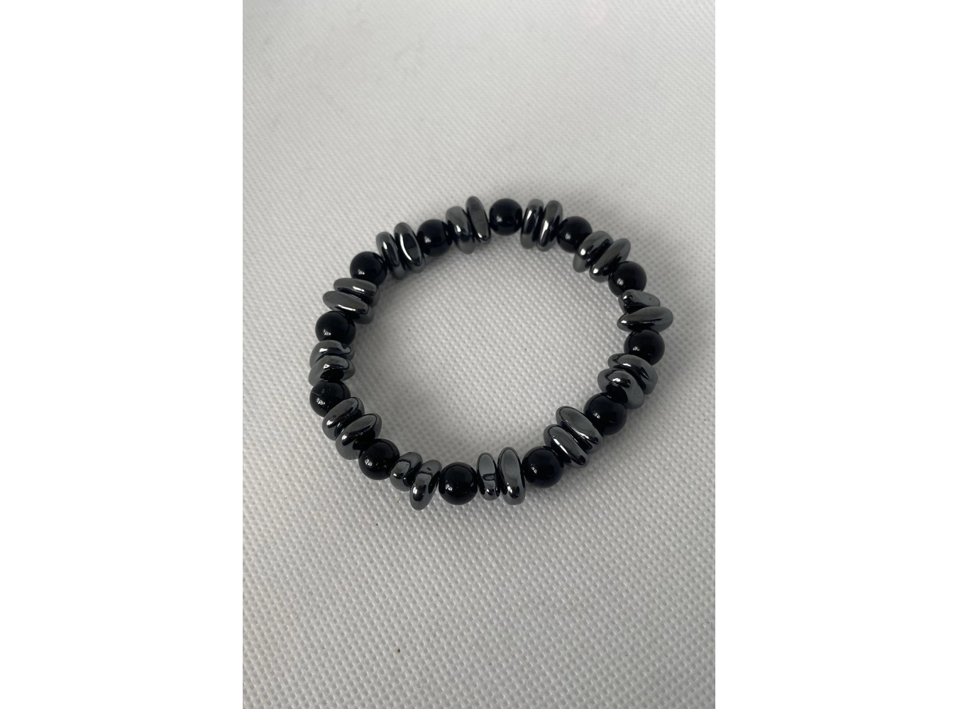 Antrasit Renk Boncuk Detaylı Erkek Bileklik