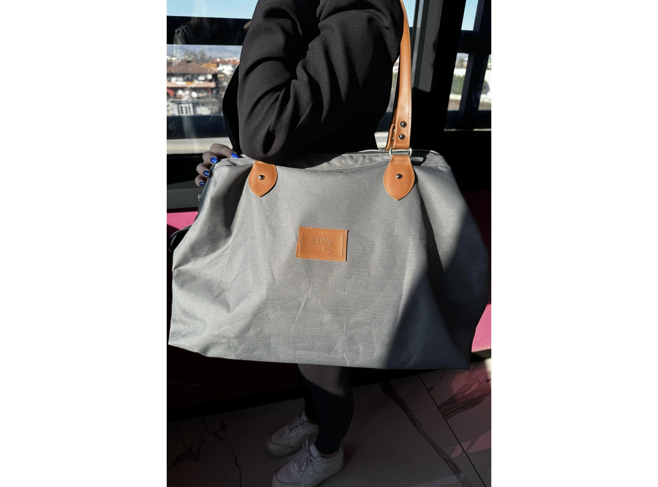 Antrasit Renk Büyük Boy El Çantası/ Seyahat Çantası