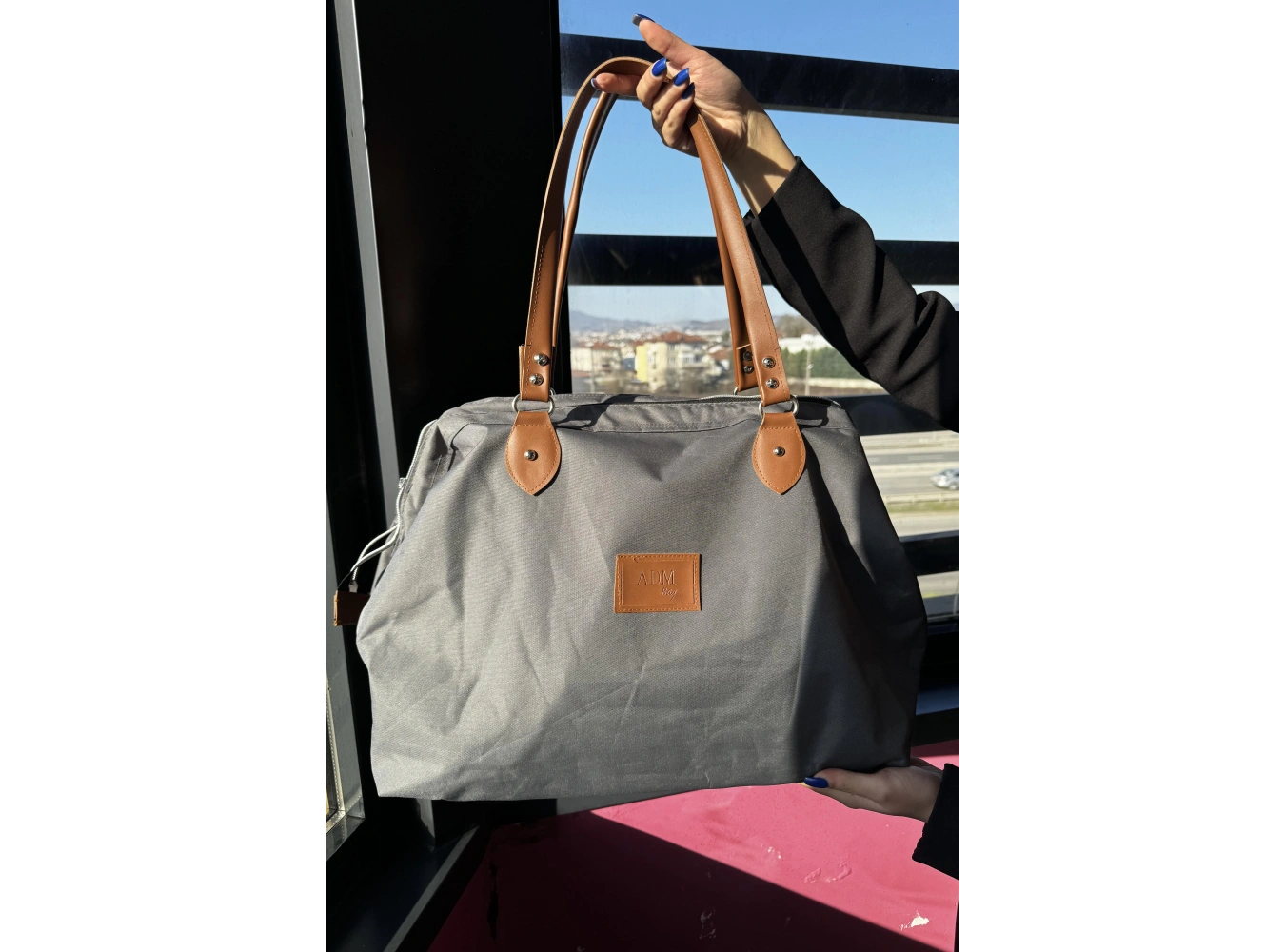 Antrasit Renk Büyük Boy El Çantası/ Seyahat Çantası